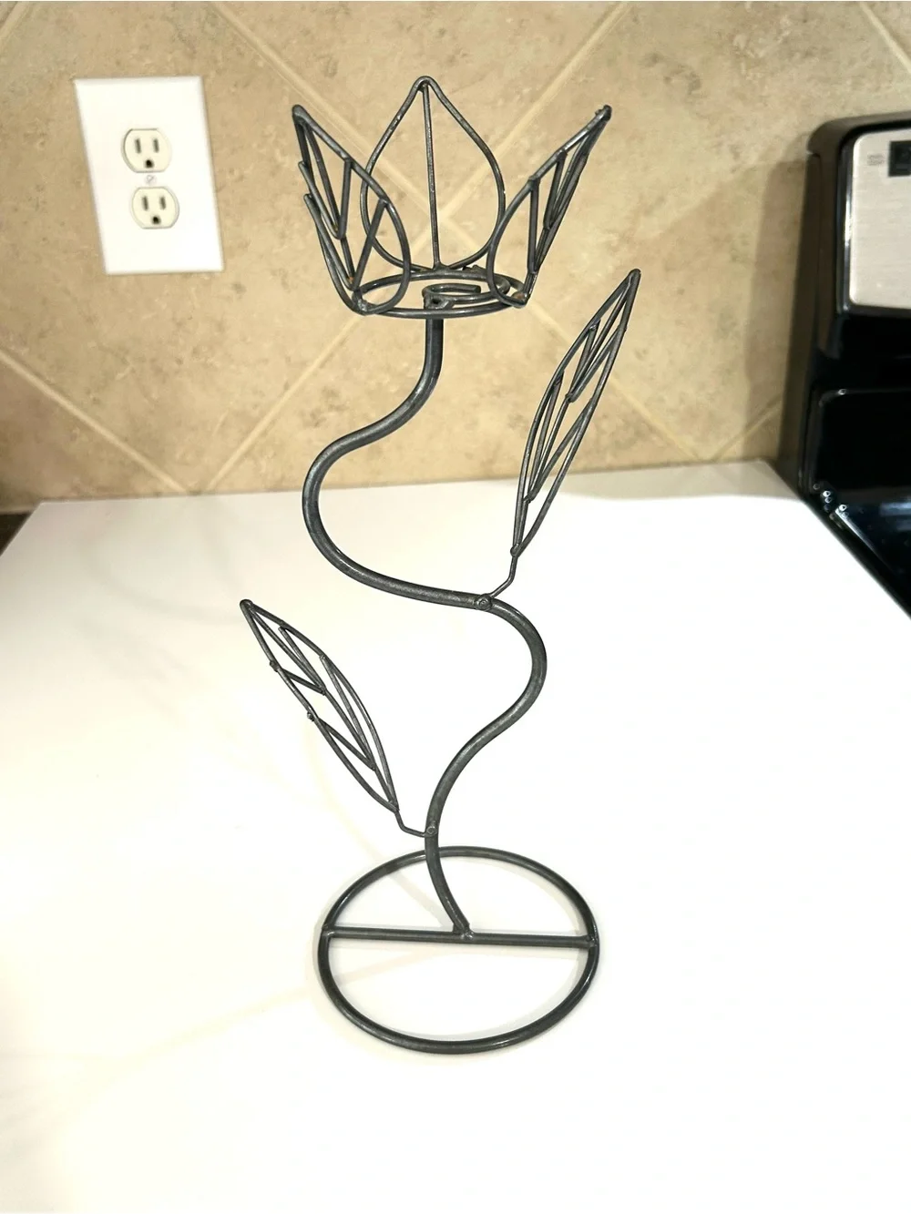 Tall Wire Tree Jewelry Stand Metal Ring & Necklace Organizer